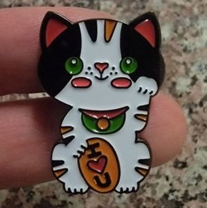 *2 for $13* Maneki-Neko Fortune Cat Enamel Pin